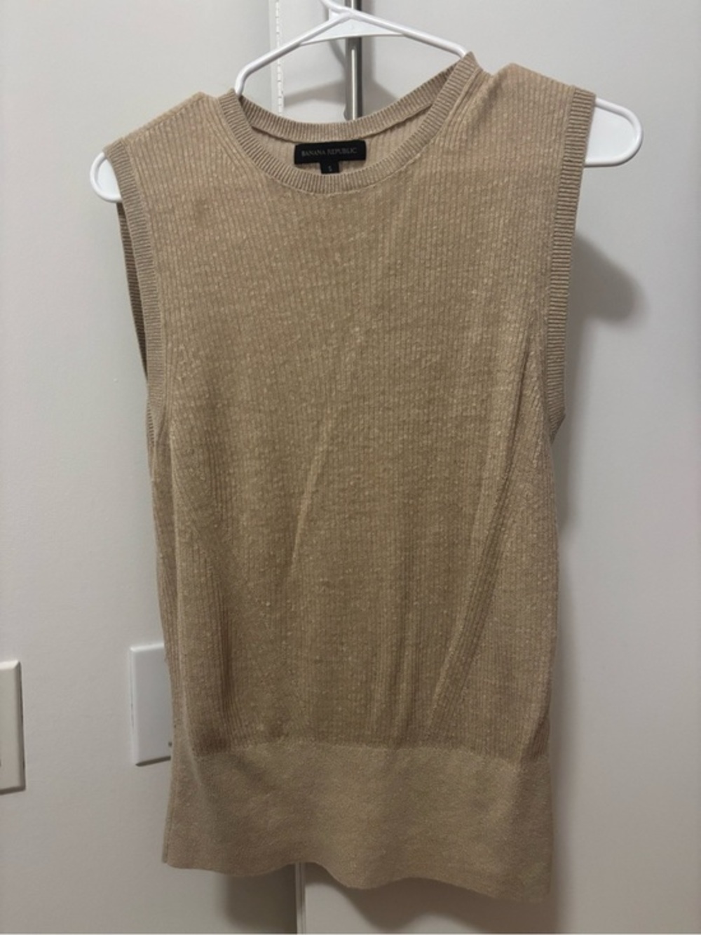 Banana Republic Neutral Ribbed Sleeveless Knit Tank - Beige - Picture 1 of 4